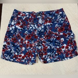 Bandolino Women’s Floral Patterned Shorts in Blue and Red